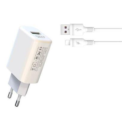 xo-l85d-cargador-de-corriente-18w-cable-lightning-carga-rapida-proteccion-sobretensiones-color-blanco