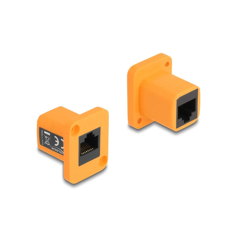 delock-87998-modulo-type-d-rj45-hembra-a-hembra-naranja