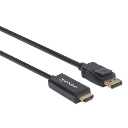 manhattan-153201-adaptador-de-cable-de-video-18-m-displayport-hdmi-negro