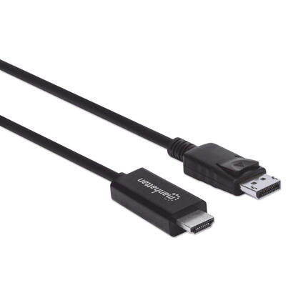 manhattan-153218-adaptador-de-cable-de-video-3-m-displayport-hdmi-negro