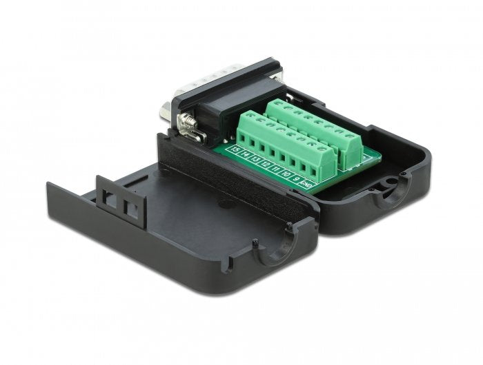 EAN 4043619665686 - DeLOCK 66568 cambiador de género para cable serial Sub-D15 16 pin terminal block Negro imagen 2