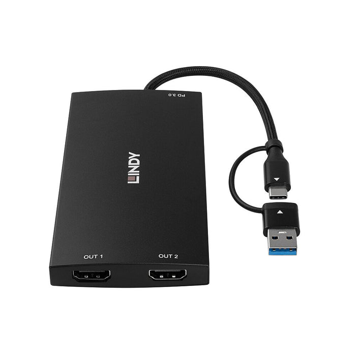 EAN 4002888434300 - Lindy 43430 adaptador de cable de vídeo 0,11 m USB Tipo C 2 x HDMI Negro imagen 5
