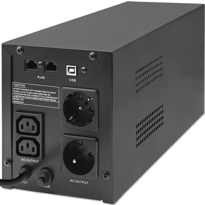 EAN 5901878537702 - Qoltec 53770 sistema de alimentación ininterrumpida (UPS) Línea interactiva 1,5 kVA 900 W 2 salidas AC imagen 2