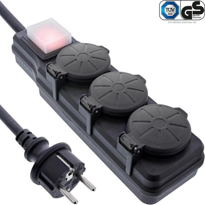 EAN 4043718316533 - InLine 16493Q base múltiple 10 m 3 salidas AC Negro imagen 1