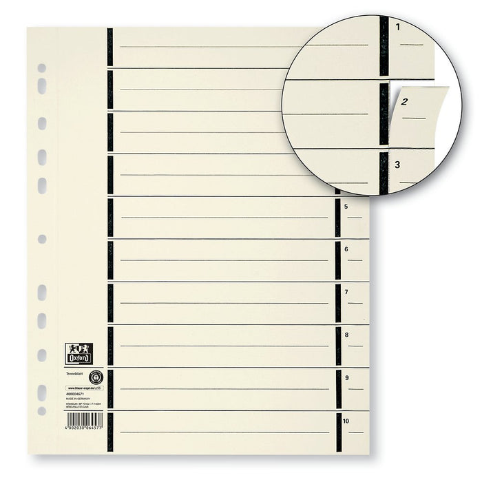EAN 4002030013476 - Oxford 400004671 divisor Cartón Beige 10 pieza(s) imagen 1