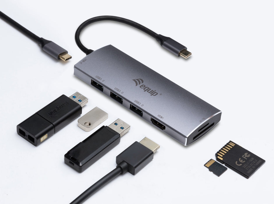 EAN 4015867225608 - Equip 133482 base para portátil y replicador de puertos USB 3.2 Gen 1 (3.1 Gen 1) Type-C Plata imagen 3