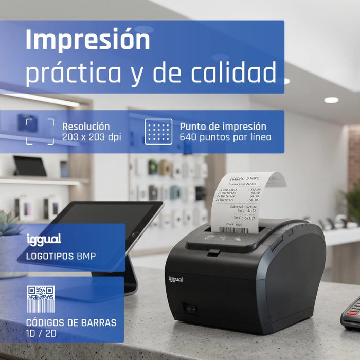 EAN 8435364316641 - iggual TP8002 203 x 203 DPI Alámbrico Térmica directa Impresora de recibos imagen 10