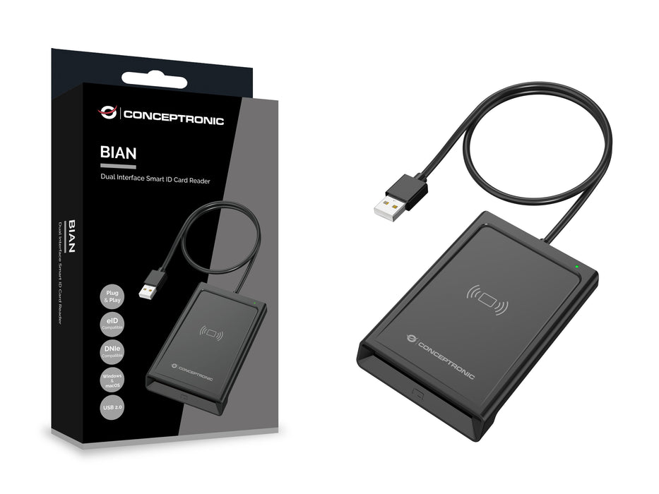 EAN 4015867243589 - Conceptronic BIAN11B lector de tarjeta inteligente Interior USB USB 2.0 Negro imagen 4