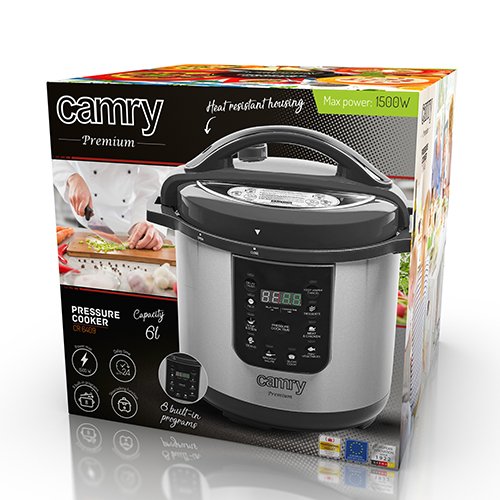 EAN 5902934833738 - Camry Premium CR 6409 olla multi-cocción 6 L 1000 W Negro, Acero inoxidable imagen 11