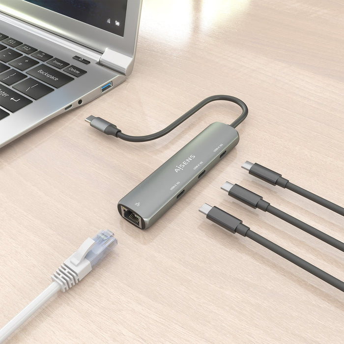 EAN 8435739904039 - AISENS ASUC-4P041-GR base para portátil y replicador de puertos Alámbrico USB 3.2 Gen 1 (3.1 Gen 1) Type- imagen 7