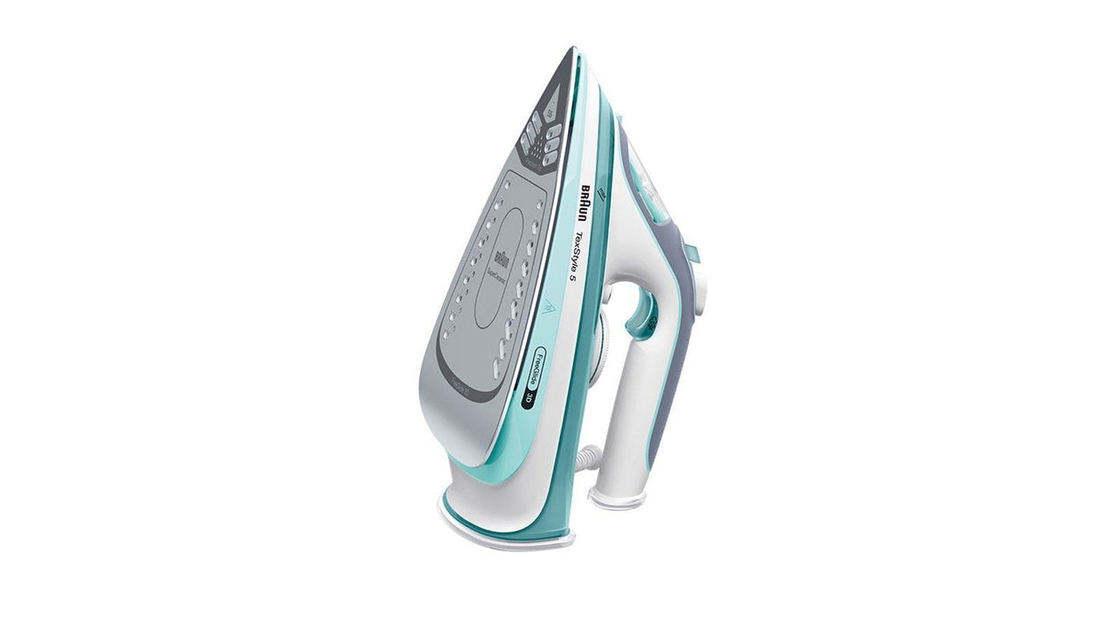EAN 8021098270740 - Braun TexStyle 3 SI 5017 GR Plancha a vapor Suela de cerámica 2700 W Gris, Turquesa, Blanco imagen 2