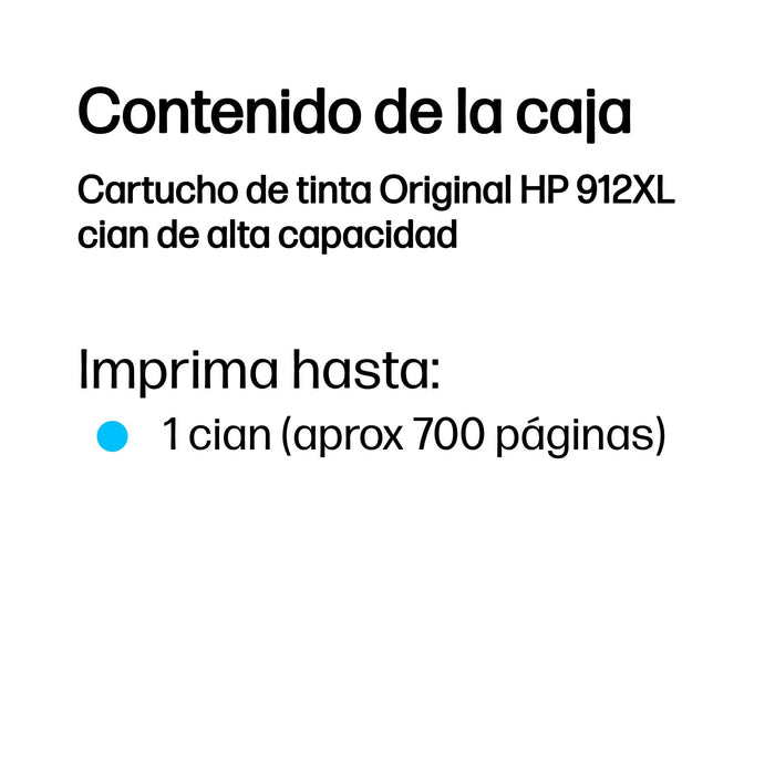 EAN 199764686701 - HP 912XL High Yield Cyan Original Ink Cartridge cartucho de tinta 1 pieza(s) Alto rendimiento (XL) imagen 3