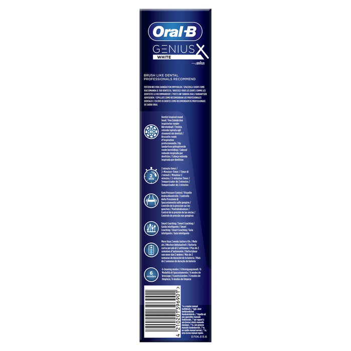 EAN 4210201396901 - Oral-B Genius X 80354126 cepillo eléctrico para dientes Adulto Cepillo de dientes oscilante Blanco imagen 6