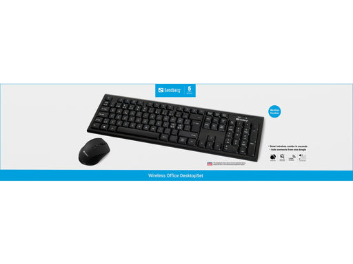 EAN 5705730631238 - Sandberg 631-23 teclado Ratón incluido Hogar / Oficina RF inalámbrico QWERTY Inglés Negro imagen 2