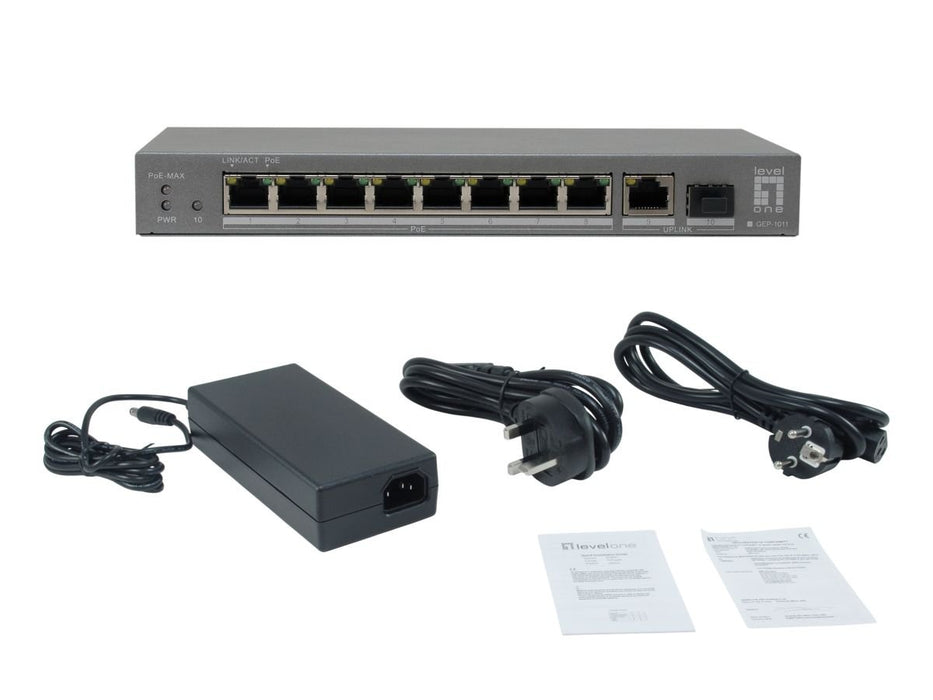 EAN 4015867241110 - LevelOne GEP-1011 switch No administrado L2 Gigabit Ethernet (10/100/1000) Energía sobre Ethernet (PoE) M imagen 6