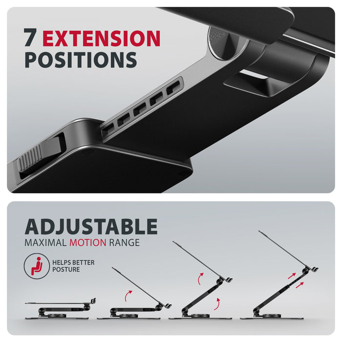 EAN 8595247909206 - Axagon STND-LRB Laptop-Ständer, 360° drehbar, Doppelgelenk, verlängerbar Soporte para ordenador portátil  imagen 4