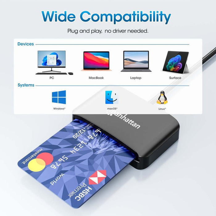 EAN 0766623102742 - Manhattan 102742 lector de tarjeta inteligente USB Tipo C imagen 4