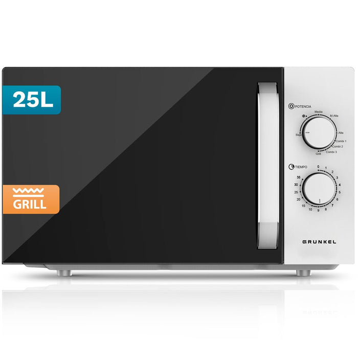 EAN 8426156019161 - Grunkel MWG-25GRILL microondas Blanco, Negro Microondas con grill Encimera 25 L 850 W imagen 1