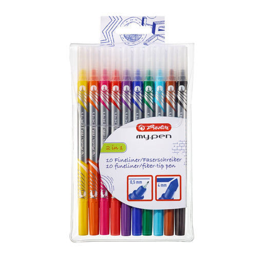 EAN 4008110498201 - Herlitz 11367232 marcador 10 pieza(s) Punta fina Negro, Azul, Marrón, Verde, Naranja, Rosa, Púrpura, Rojo imagen 1
