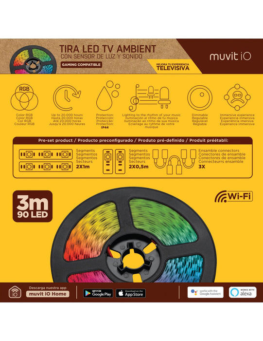 EAN 8426801164772 - Muvit MIOLST005 iluminación inteligente Tira de luz inteligente Wi-Fi imagen 9