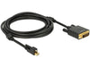 EAN 4043619837274 - DeLOCK 83727 adaptador de cable de vídeo 3 m Mini DisplayPort DVI-D Negro imagen 2