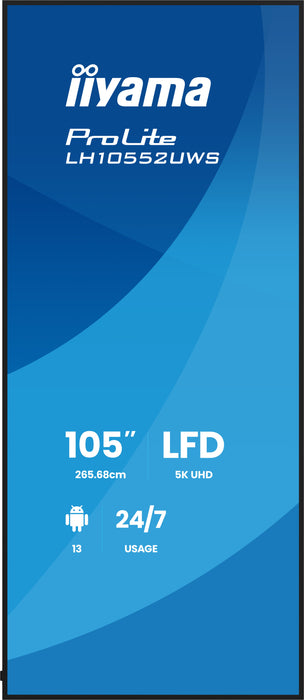 EAN 4948570128020 - iiyama LH10552UWS-B1AG pantalla de señalización Diseño de quiosco 2,66 m (104.6") Wifi 500 cd / m² UltraW imagen 3