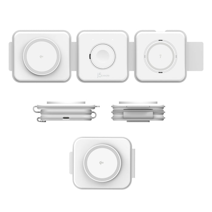 EAN 4712795089059 - j5create JUPW3415 Auriculares, Smartphone, Reloj inteligente Blanco USB Cargador inalámbrico Carga rápida imagen 5