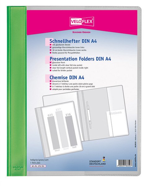 EAN 4000225064593 - Veloflex 4741041 archivador PVC Verde, Transparente imagen 1