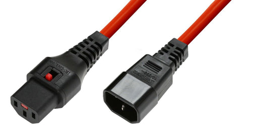 EAN 5715063519004 - Microconnect MC-C13C14LOCK-0.5M cable de transmisión Rojo 0,5 m C13 acoplador C14 acoplador imagen 1