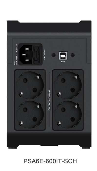 EAN 0767041045048 - Vertiv PSA6E-600IT-SCH sistema de alimentación ininterrumpida (UPS) Línea interactiva 0,6 kVA 315 W 4 sal imagen 3