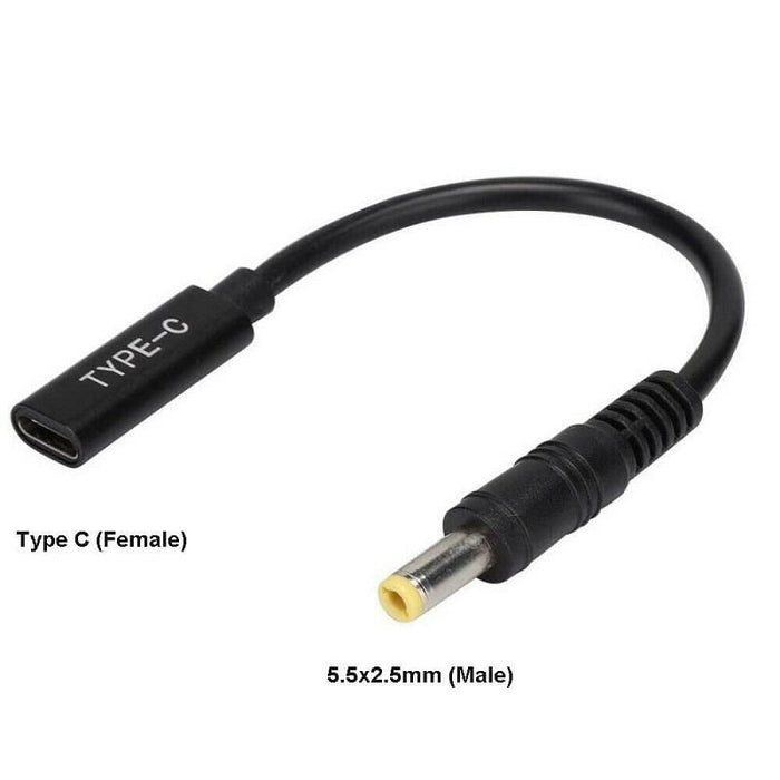 EAN 5704174651611 - CoreParts MBXUSBC-CO0005 cambiador de género para cable USB C 5.5*2.5mm Negro imagen 1