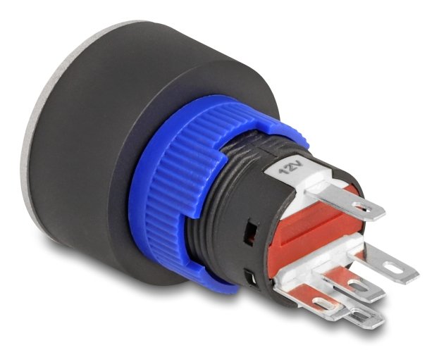 EAN 4043619220472 - DeLOCK 22047 interruptor eléctrico Interruptor pulsador Negro, Azul, Rojo, Plata imagen 2