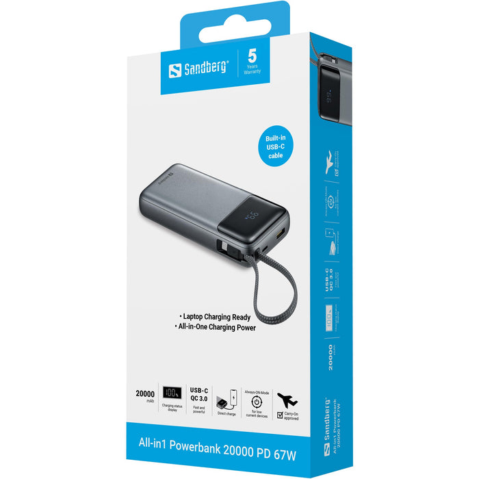 EAN 5705730421297 - Sandberg 421-29 batería externa Polímero de litio 20000 mAh Negro, Gris imagen 7