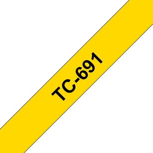 EAN 4977766050753 - Brother TC-691 cinta para impresora de etiquetas Negro sobre amarillo imagen 1