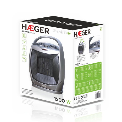 EAN 5608475016196 - Haeger FH-15C.012A calefactor eléctrico Interior Plata 1500 W Ventilador eléctrico imagen 2