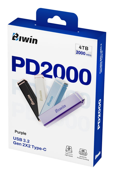 EAN 6955914623101 - Biwin PD2000 4 TB USB Tipo C USB 3.2 Gen 2x2 Púrpura imagen 14