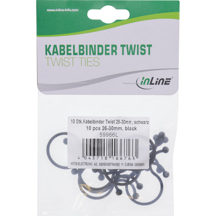 EAN 4043718166763 - InLine 59966L presilla Negro 10 pieza(s) imagen 3