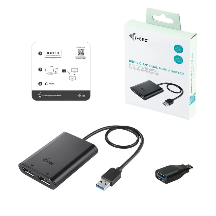 EAN 8595611701993 - i-tec U3DUAL4KDP Adaptador gráfico USB 5120 x 2880 Pixeles Negro imagen 5