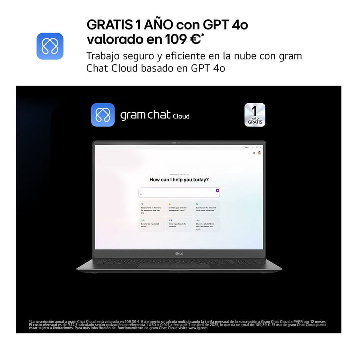 EAN 8806096454633 - LG Gram 14ZD90T Intel Core Ultra 7 255H Portátil 35,6 cm (14") WUXGA 16 GB LPDDR5x-SDRAM 1 TB SSD FreeDOS imagen 5