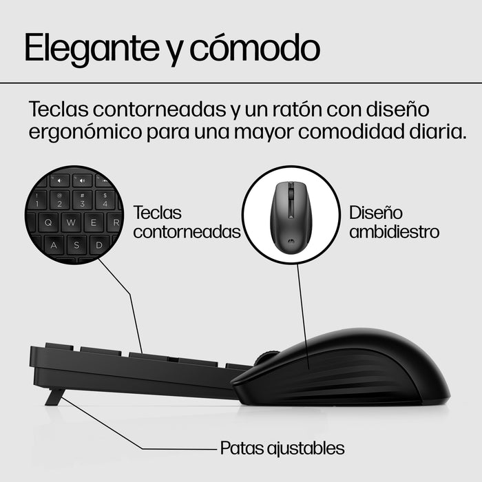 EAN 0196188141281 - HP 650 Wireless Keyboard and Mouse Combo Black teclado Ratón incluido Hogar RF inalámbrico Negro imagen 7