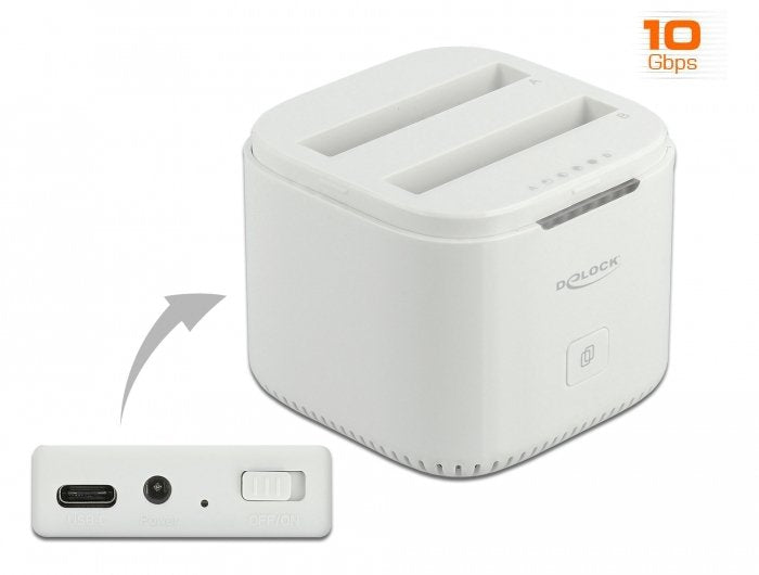 EAN 4043619630844 - DeLOCK 63084 base de conexión para disco duro USB 3.2 Gen 2 (3.1 Gen 2) Type-C Blanco imagen 1