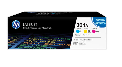 EAN 0887111403032 - HP 304A 3-pack Cyan/Magenta/Yellow Original LaserJet Toner Cartridges cartucho de tóner 3 pieza(s) Cian,  imagen 1