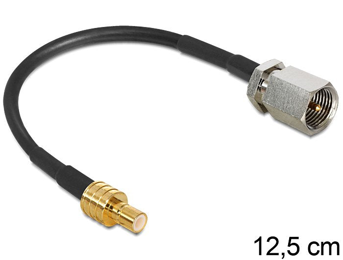 EAN 4043619884735 - DeLOCK 88473 cable coaxial 0,125 m FME SMB Oro, Negro imagen 2