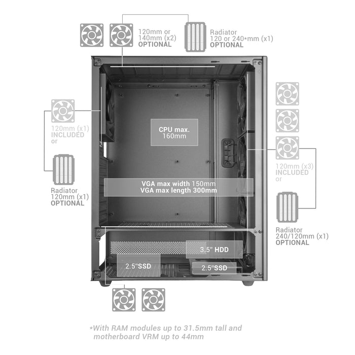 EAN 8435693115151 - Mars Gaming MCT800 carcasa de ordenador Midi Tower Negro imagen 14
