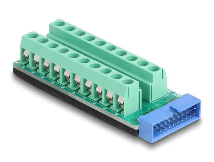 EAN 4043619671908 - DeLOCK 67190 cambiador de género para cable 19 pin USB 20 pin terminal block Verde imagen 1