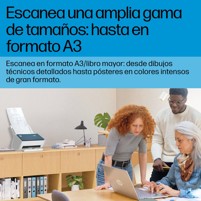 EAN 0198701400714 - HP ScanJet Enterprise Flow 9000 s1 Escáner alimentado con hojas 600 x 600 DPI A3 Azul, Blanco imagen 5