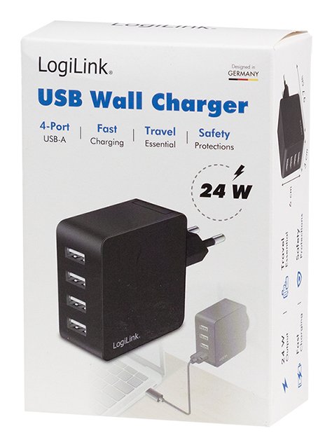 EAN 4052792074284 - LogiLink PA0336 cargador de dispositivo móvil Universal Negro Corriente alterna Carga rápida Interior imagen 4
