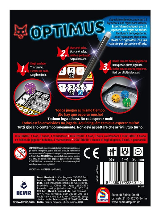 EAN 8436017228601 - Devir BGOPTIM juego de tablero Optimus 30 min Juego de mesa Familia imagen 4