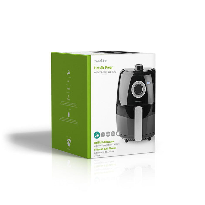 EAN 5412810324477 - Nedis KAAF120FBK freidora Sencillo 2,4 L Independiente 1000 W Freidora de aire caliente Aluminio, Negro imagen 13