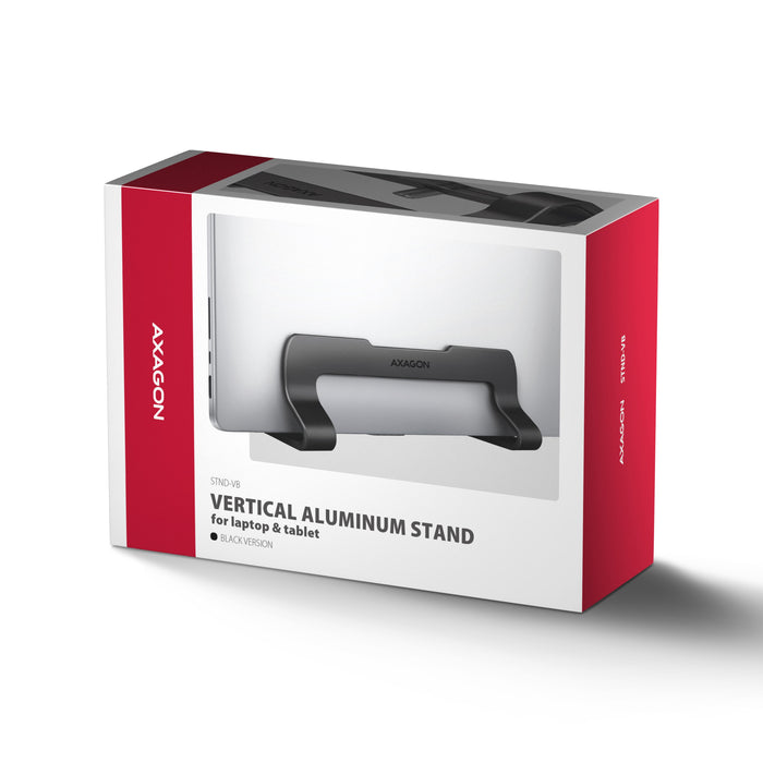 EAN 8595247909282 - Axagon STND-VB Vertikaler Laptop-Ständer, einstellbare Breite, Aluminium Soporte para ordenador portátil  imagen 8
